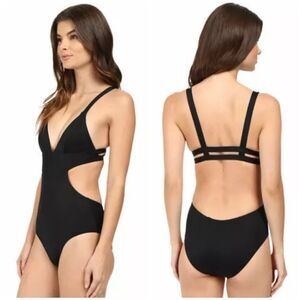 Vitamin A Paradise Plunge Open Back Cut Out One Piece Swimsuit NEW NWT